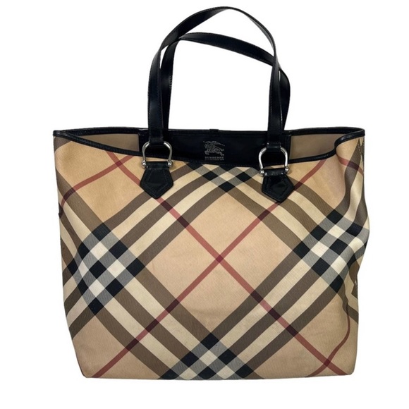 Burberry Nova Check Coated Canvas Nickie Tote - Picture 1 of 13